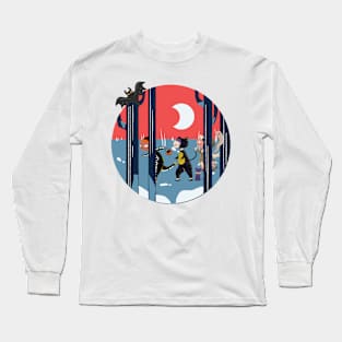 Halloween night in forest Long Sleeve T-Shirt